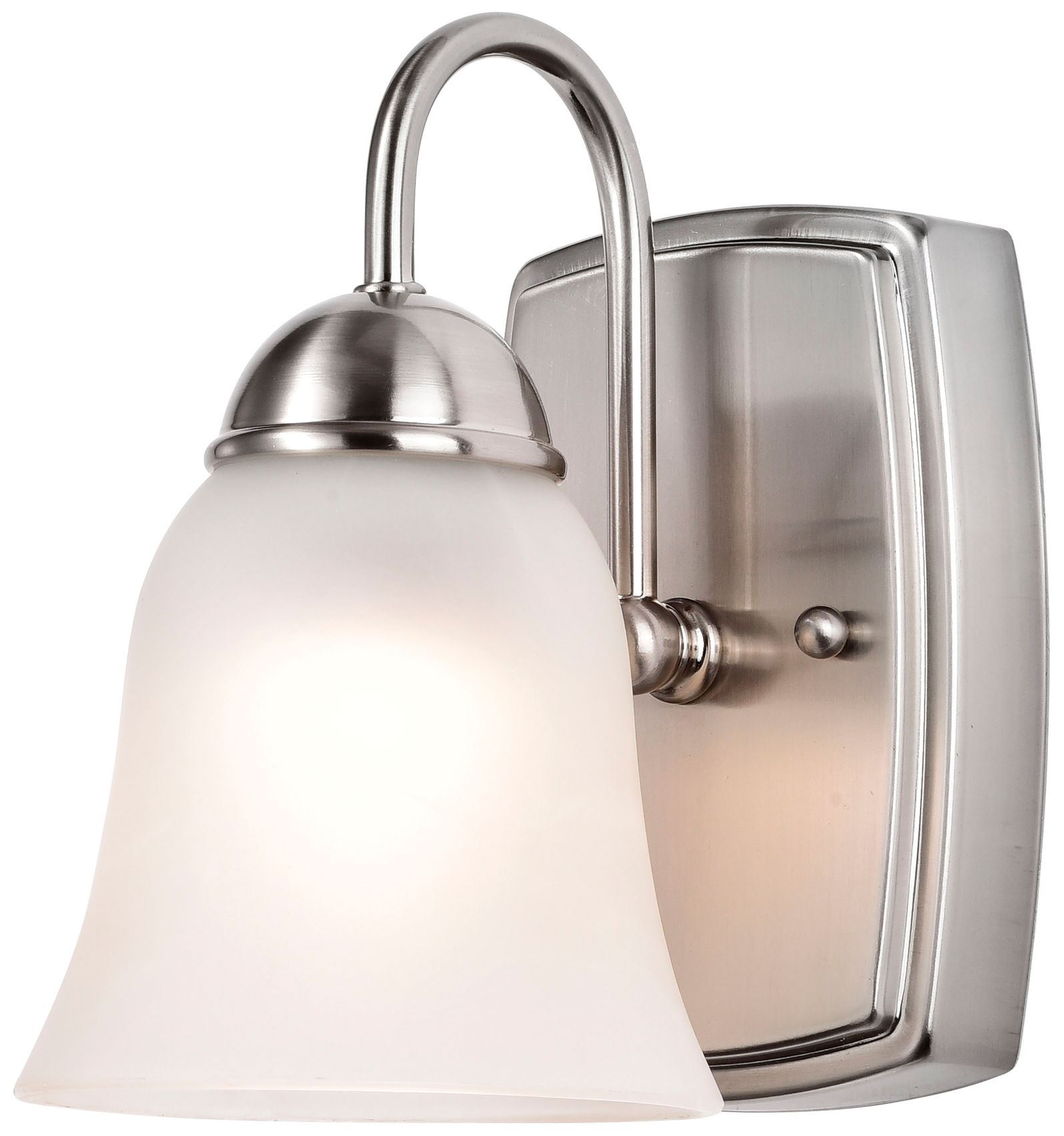 Image 4 8 Watt; LED 1 Light Vanity; 3000K; Brushed Nickel w/ Alabaster Glass more views