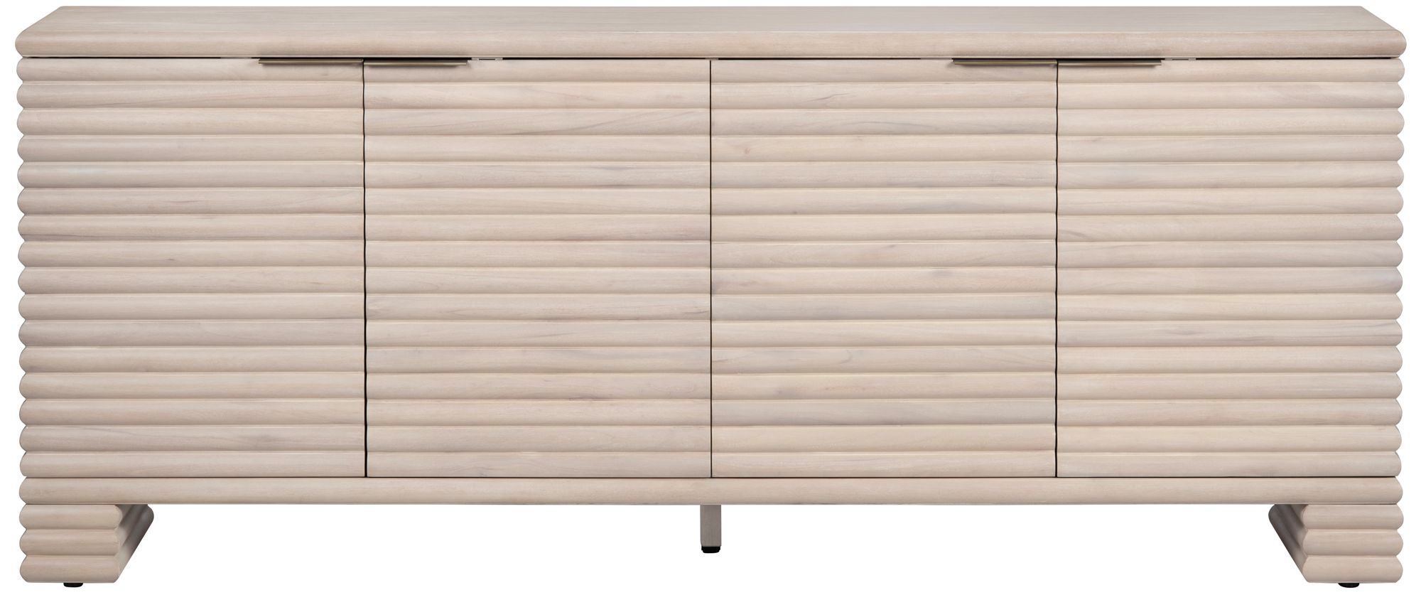 Image 2 80.12 in. Cream Solid Wood 4 Door Media Credenza_Sideboard more views