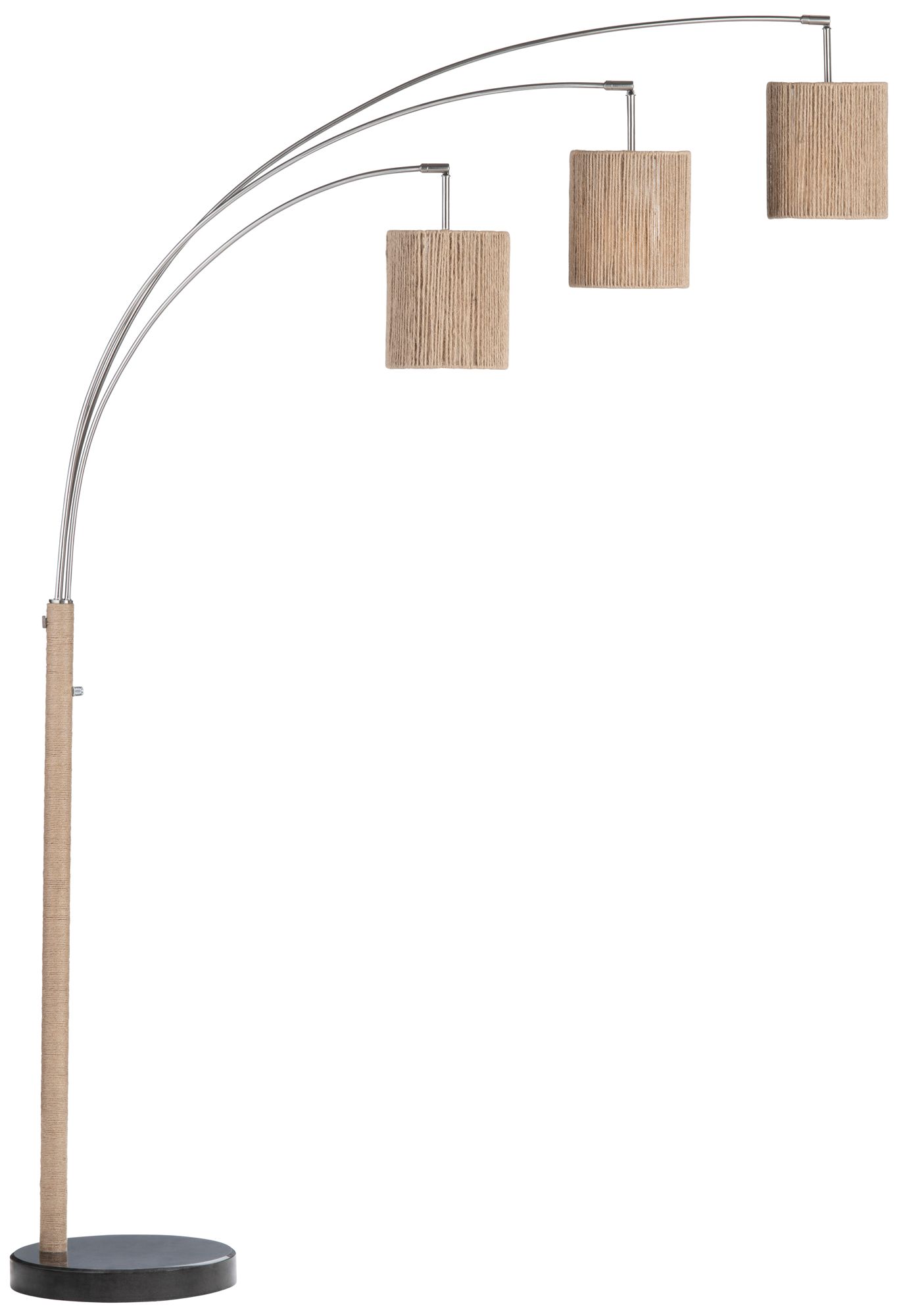 Image 2 80" 3-Light Floor Lamp with Rattan Shades more views
