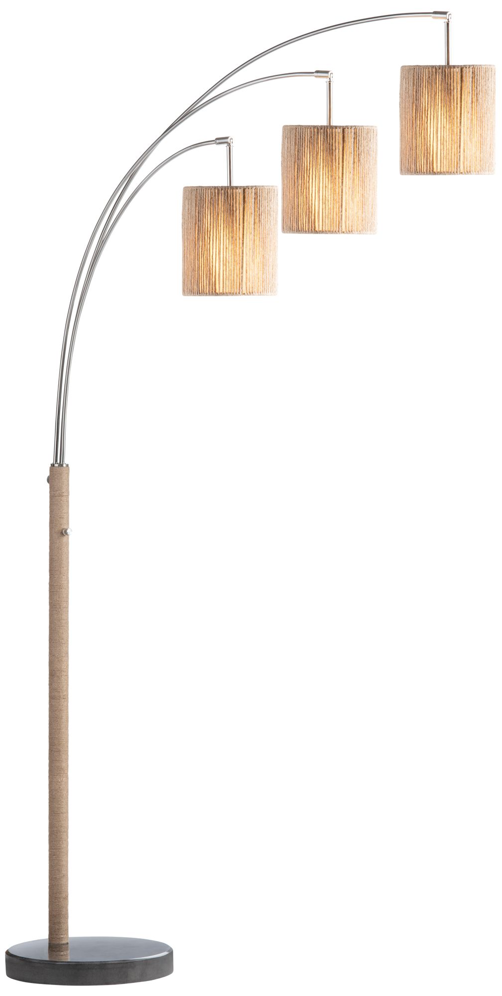 Image 3 80" 3-Light Floor Lamp with Rattan Shades more views