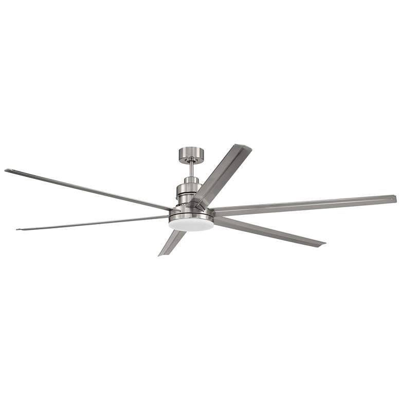 Image 1 80" Craftmade Mondo Brushed Nickel Large LED Smart Ceiling Fan