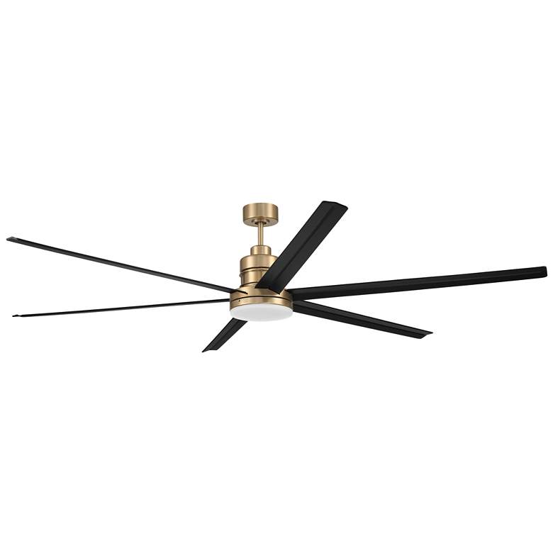 Image 1 80" Craftmade Mondo Satin Brass Large LED Smart Ceiling Fan
