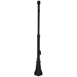 80&quot; High Black Pad-Mount Lamp Post with Photocell and Outlet