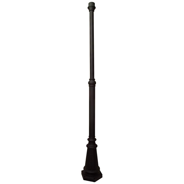 Image 1 80" High Matte Black Pad-Mount Post 3" Adaptor