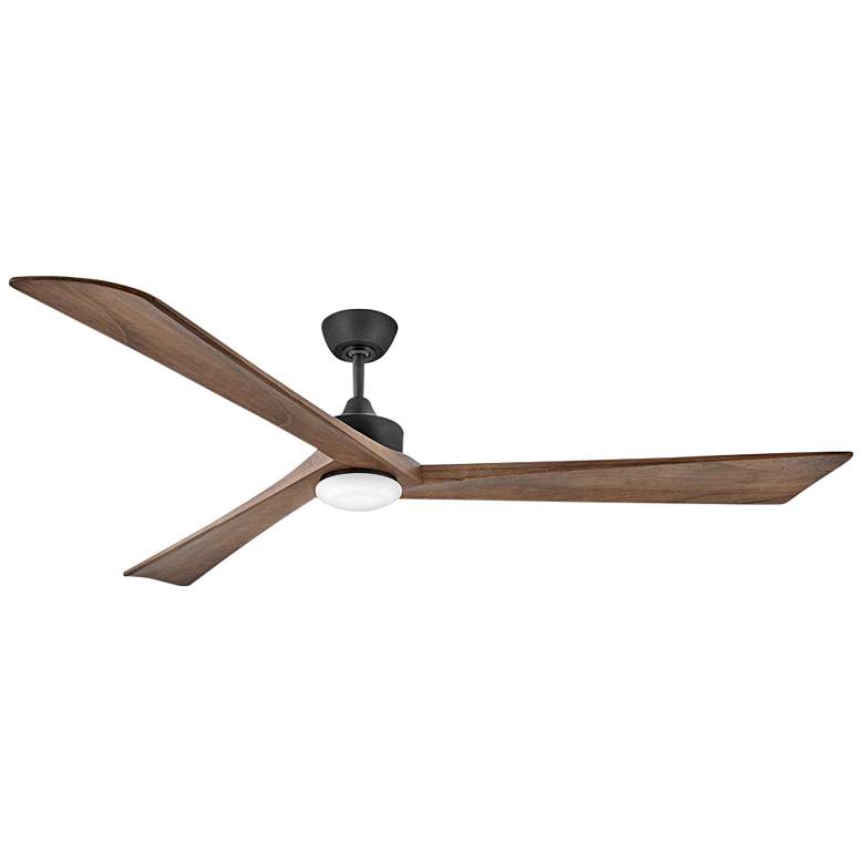 Image 1 80" Hinkley Sculpt Matte Black Outdoor LED Smart Ceiling Fan