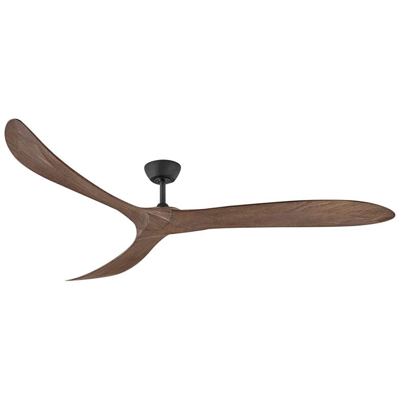 Image 1 80 inch Hinkley Swell Matte Black Damp Rated Smart Ceiling Fan with Remote