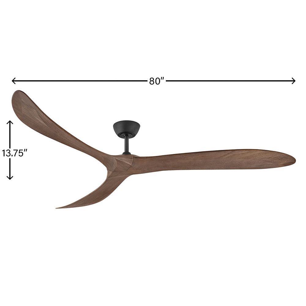 80" Hinkley Swell Matte Black Damp Rated Smart Ceiling Fan with Remote