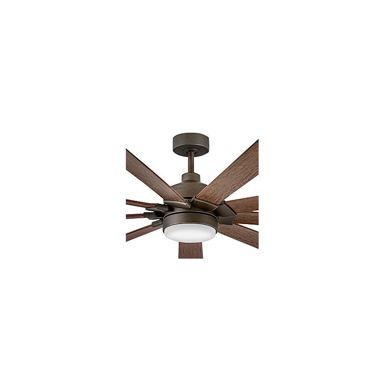 Image 3 80" Hinkley Turbine LED Bronze and Walnut Large Outdoor Smart Fan more views