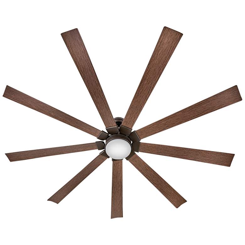 Image 5 80" Hinkley Turbine LED Bronze and Walnut Large Outdoor Smart Fan more views