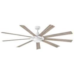 80&quot; Hinkley Turbine LED Wet Rated White and Driftwood Large Smart Fan