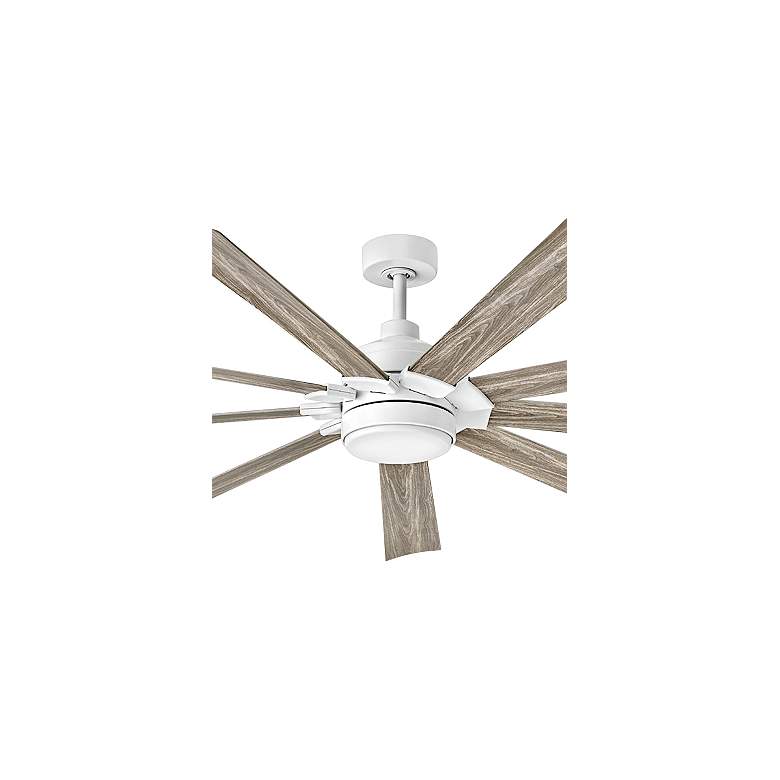 Image 2 80" Hinkley Turbine LED Wet Rated White and Driftwood Large Smart Fan more views
