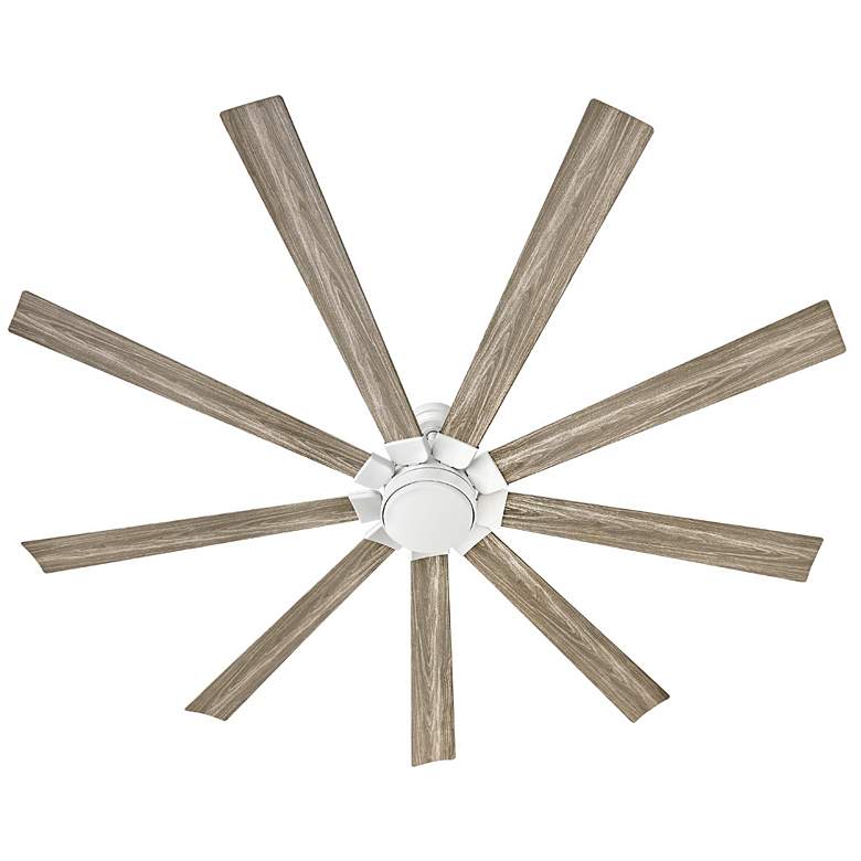 Image 3 80" Hinkley Turbine LED Wet Rated White and Driftwood Large Smart Fan more views