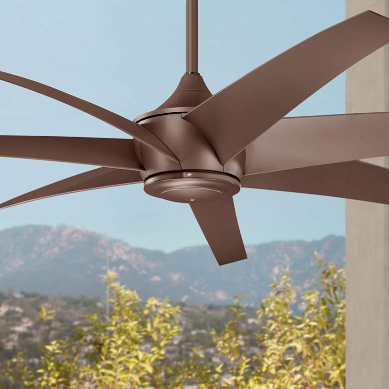 Image 1 80" Kichler Lehr Climates Mocha Wet Rated Large Fan with Remote
