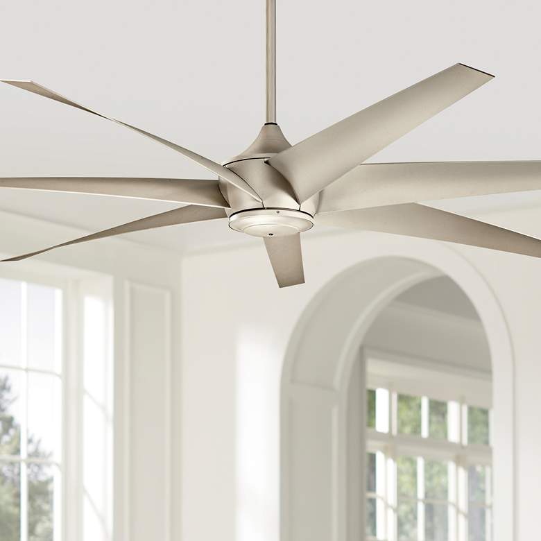 Image 1 80 inch Kichler Lehr Climates Silver Large Wet Rated Fan with Remote