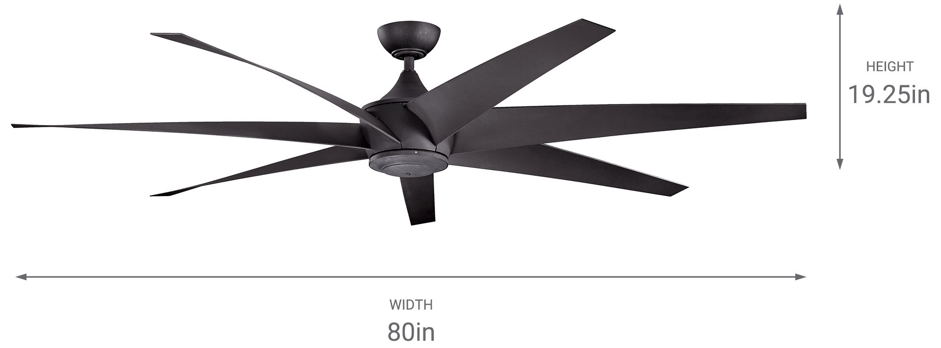 80" Kichler Lehr Distressed Black Ceiling Fan