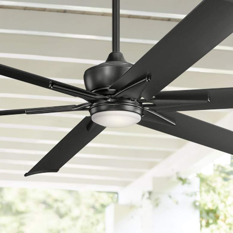 Image 1 80" Kichler Szeplo II Black Wet Rated Ceiling Fan with Wall Control
