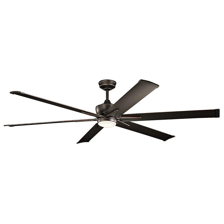 80 inch Kichler Szeplo II Bronze Wet Rated LED Large Fan with Wall Control