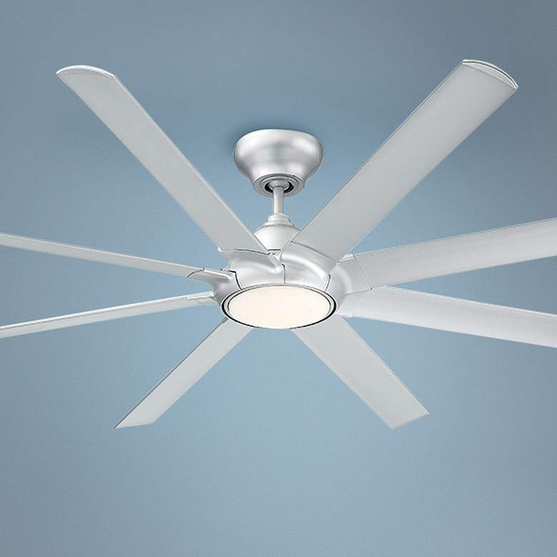 Image 1 80" Modern Forms Hydra Titanium Silver LED Wet Rated Smart Ceiling Fan