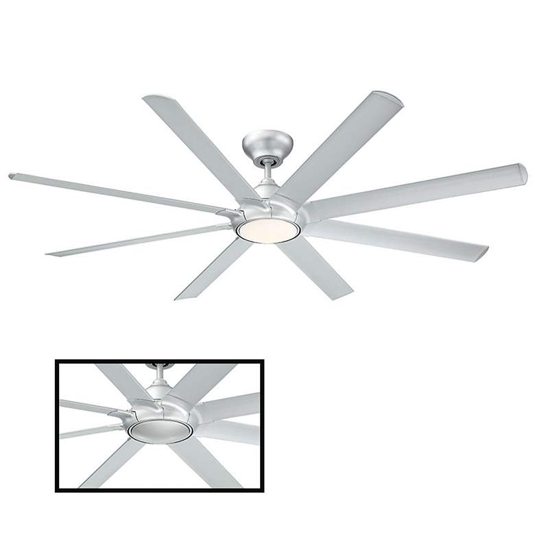 Image 3 80" Modern Forms Hydra Titanium Silver LED Wet Rated Smart Ceiling Fan more views
