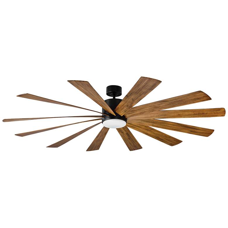 Image 2 80 inch Modern Forms Windflower Black Wet Rated LED Smart Ceiling Fan