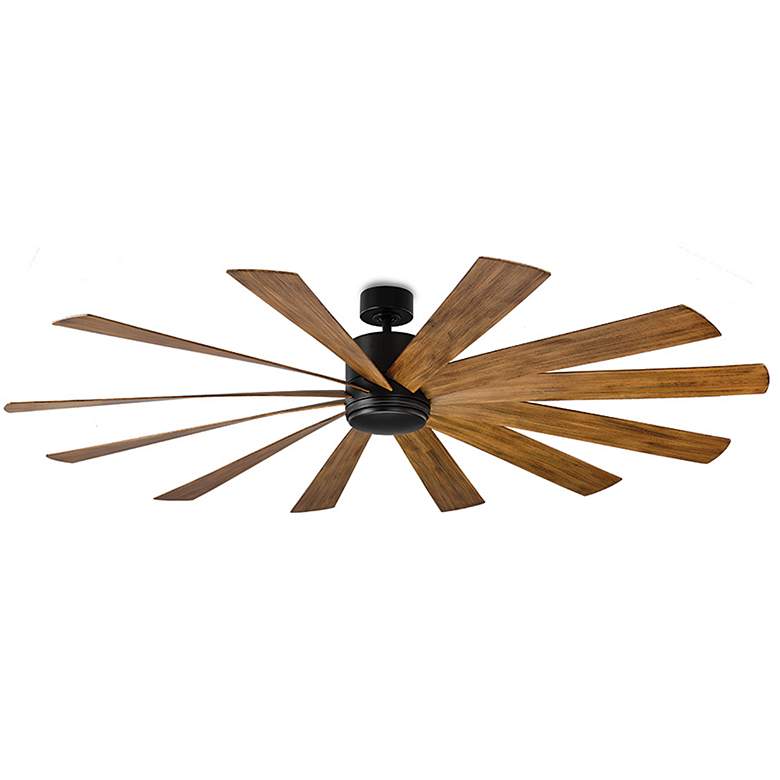 Image 4 80" Modern Forms Windflower Black Wet Rated LED Smart Ceiling Fan more views