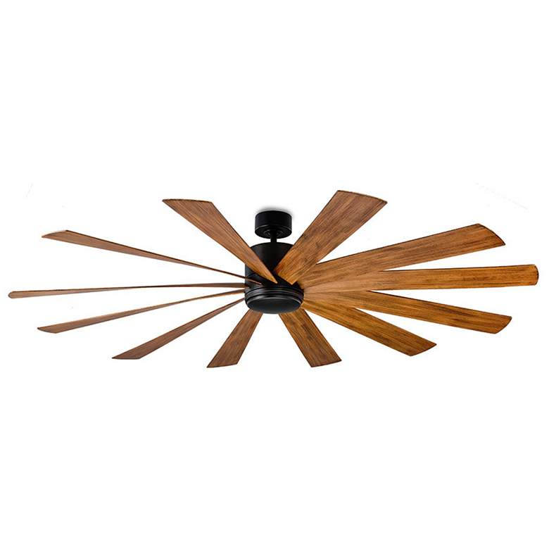 Image 5 80" Modern Forms Windflower Black Wet Rated LED Smart Ceiling Fan more views