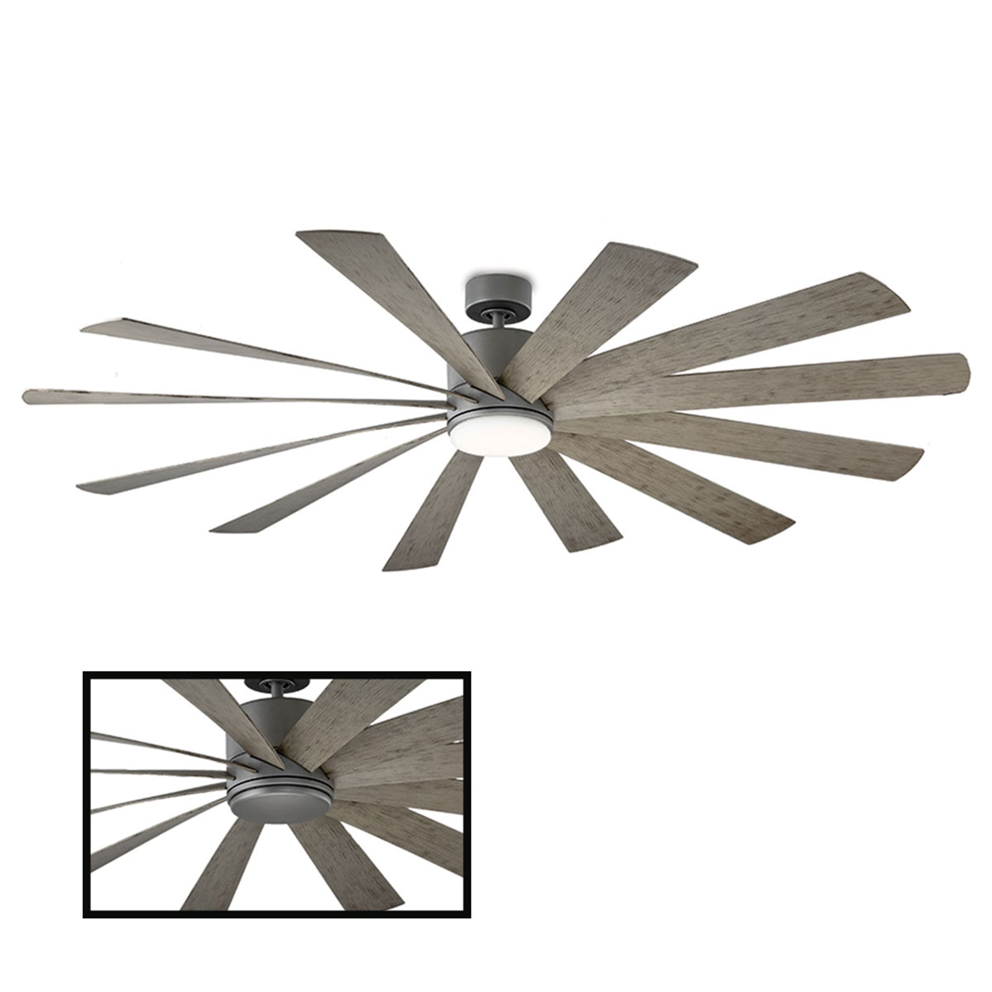Image 4 80" Modern Forms Windflower Graphite LED Smart Ceiling Fan - Made to O more views