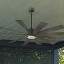 80" Modern Forms Windflower Graphite LED Smart Ceiling Fan in scene