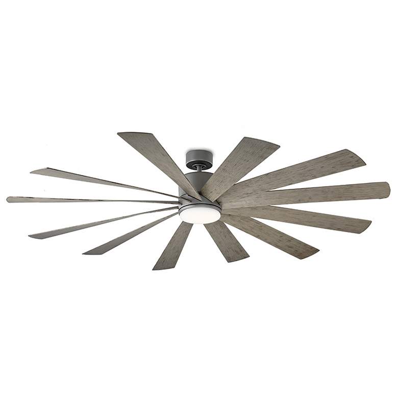 Image 1 80" Modern Forms Windflower Graphite LED Wet Rated Smart Fan