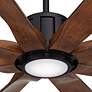 80" Possini Euro Defender Black Koa LED Large Ceiling Fan with Remote