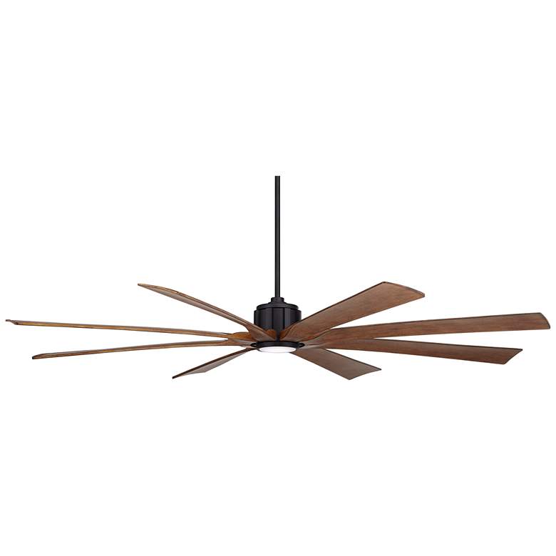 Image 6 80 inch Possini Euro Defender Black Koa LED Large Ceiling Fan with Remote more views