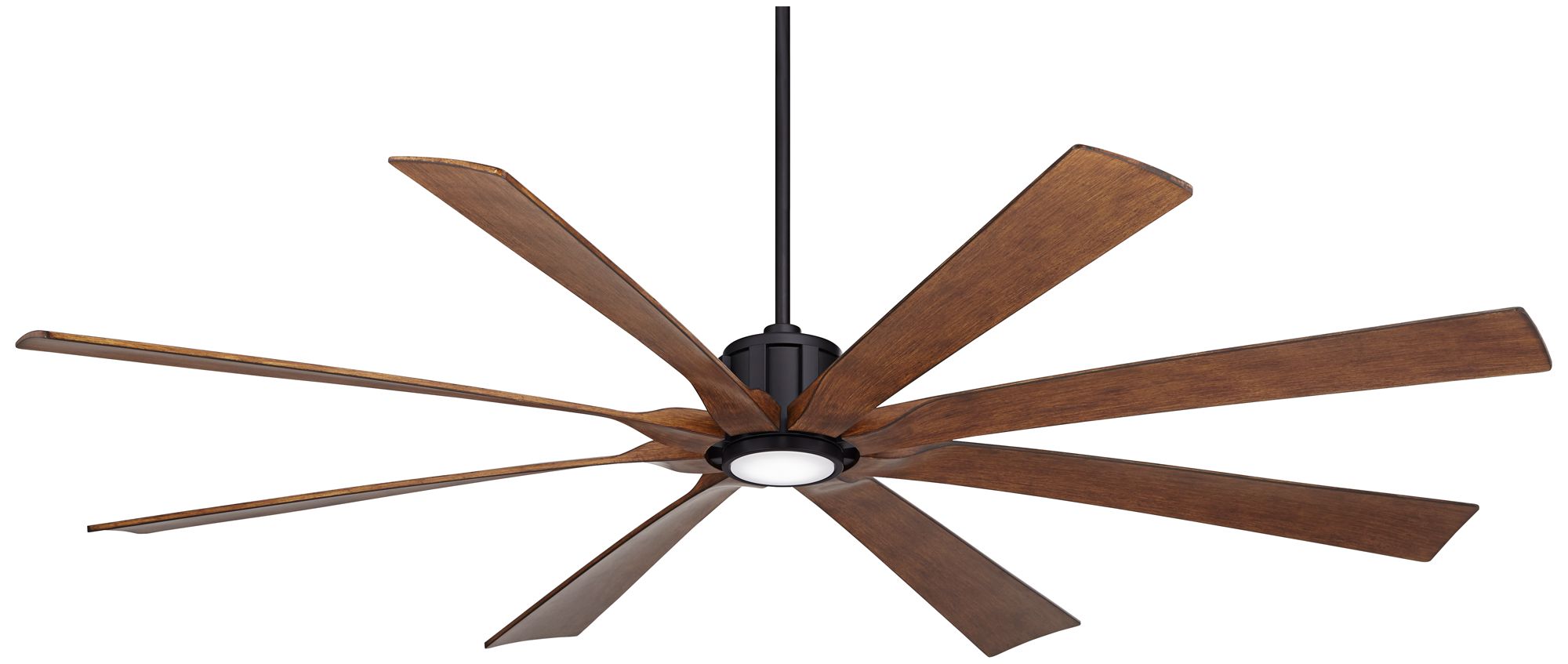 80" Possini Euro Defender Black Koa LED Large Ceiling Fan with Remote