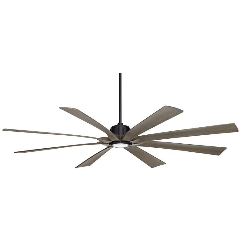 Image 2 80" Possini Euro Defender Black Oak LED Large Ceiling Fan with Remote