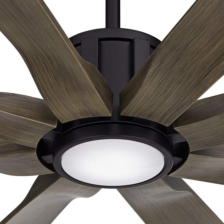 Image 3 80 inch Possini Euro Defender Black Oak LED Large Ceiling Fan with Remote more views