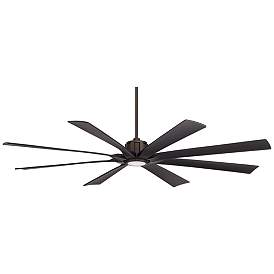 Image2 of 80" Possini Euro Defender Bronze Black LED Damp Rated Fan with Remote