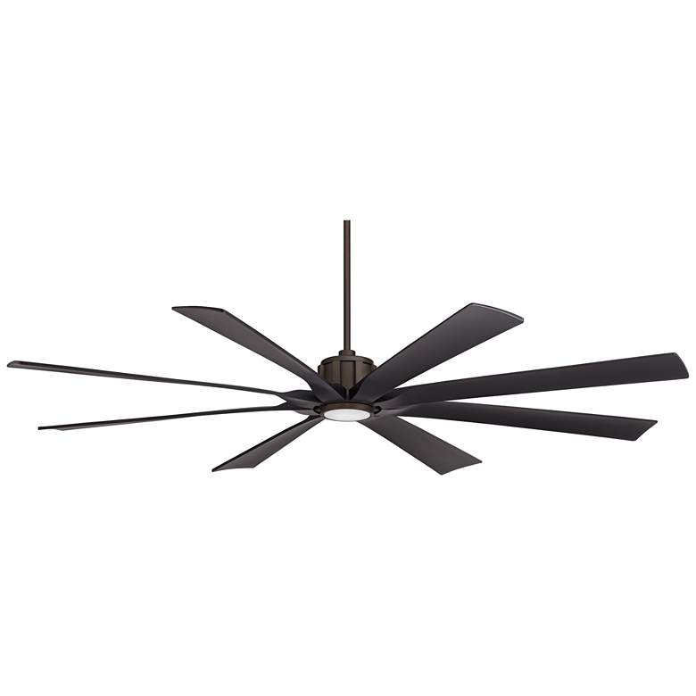 Image 2 80" Possini Euro Defender Bronze Black LED Damp Rated Fan with Remote