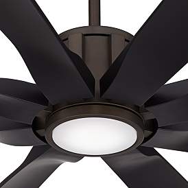 Image3 of 80" Possini Euro Defender Bronze Black LED Damp Rated Fan with Remote more views