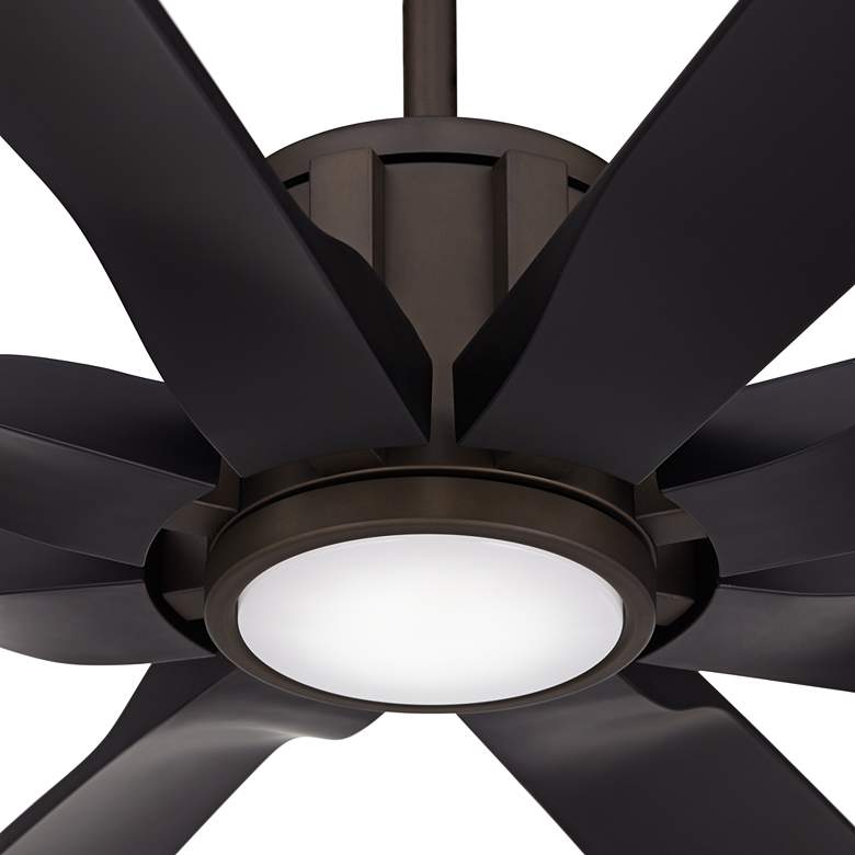 Image 3 80" Possini Euro Defender Bronze Black LED Damp Rated Fan with Remote more views