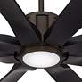 80" Possini Euro Defender Bronze Black LED Damp Rated Fan with Remote