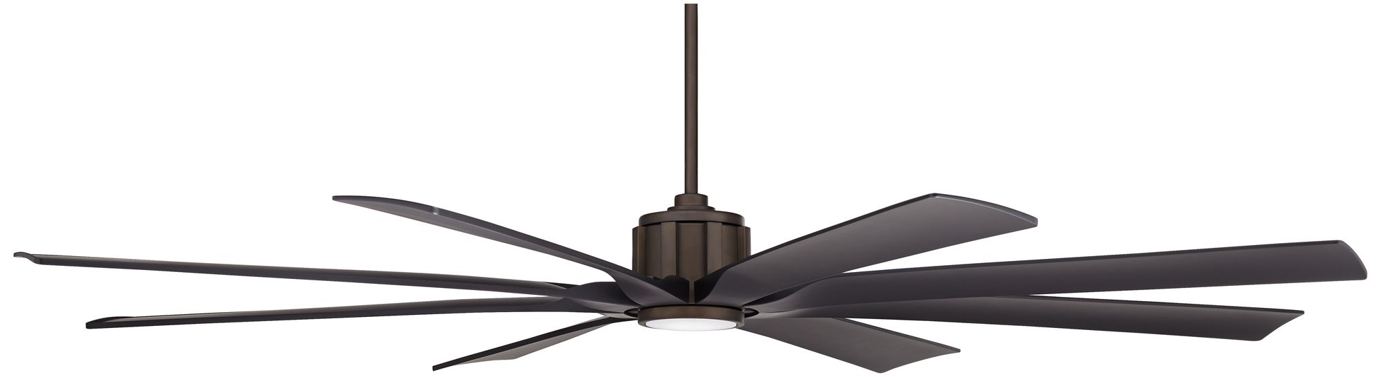 80" Possini Euro Defender Bronze Black LED Damp Rated Fan with Remote