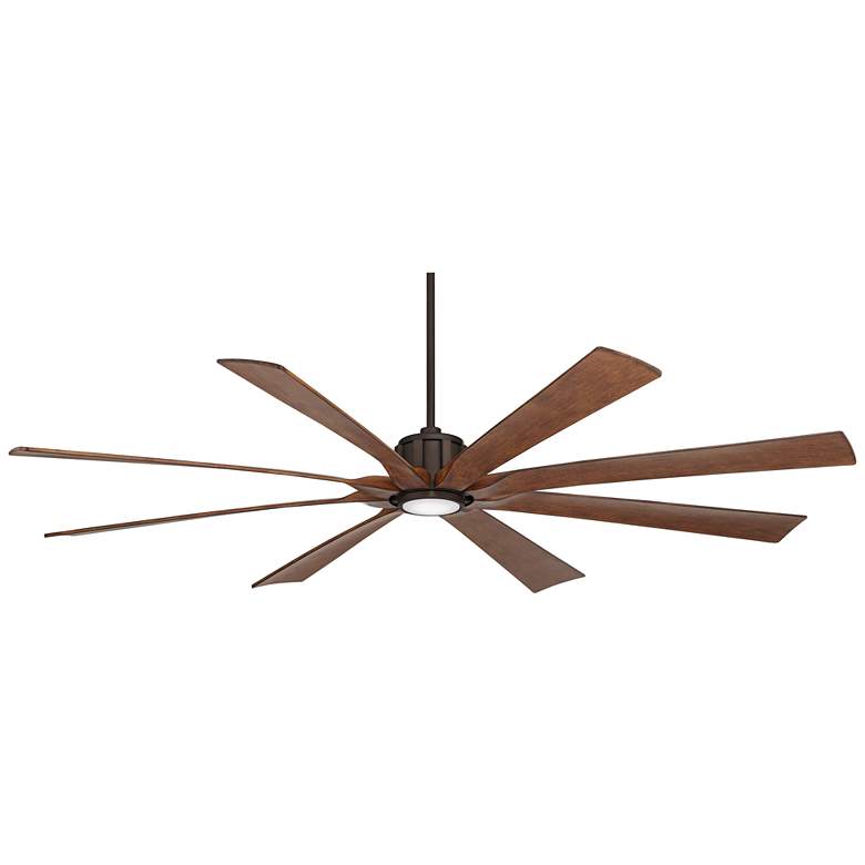 Image 2 80 inch Possini Euro Defender Bronze Koa LED Large Ceiling Fan with Remote