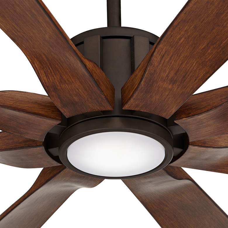 Image 3 80 inch Possini Euro Defender Bronze Koa LED Large Ceiling Fan with Remote more views