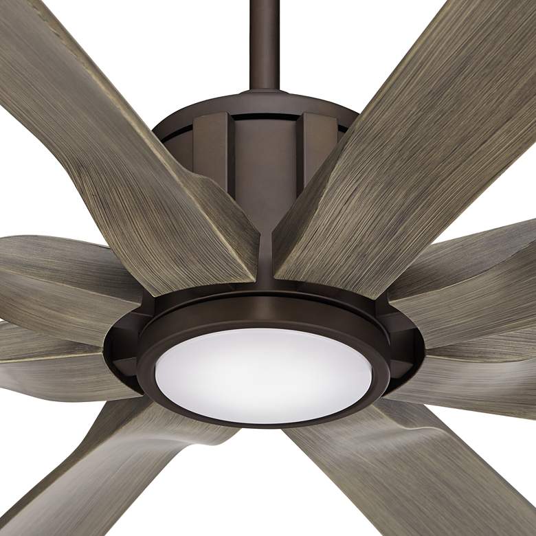 Image 3 80" Possini Euro Defender Bronze Oak LED Large Fan with Remote more views