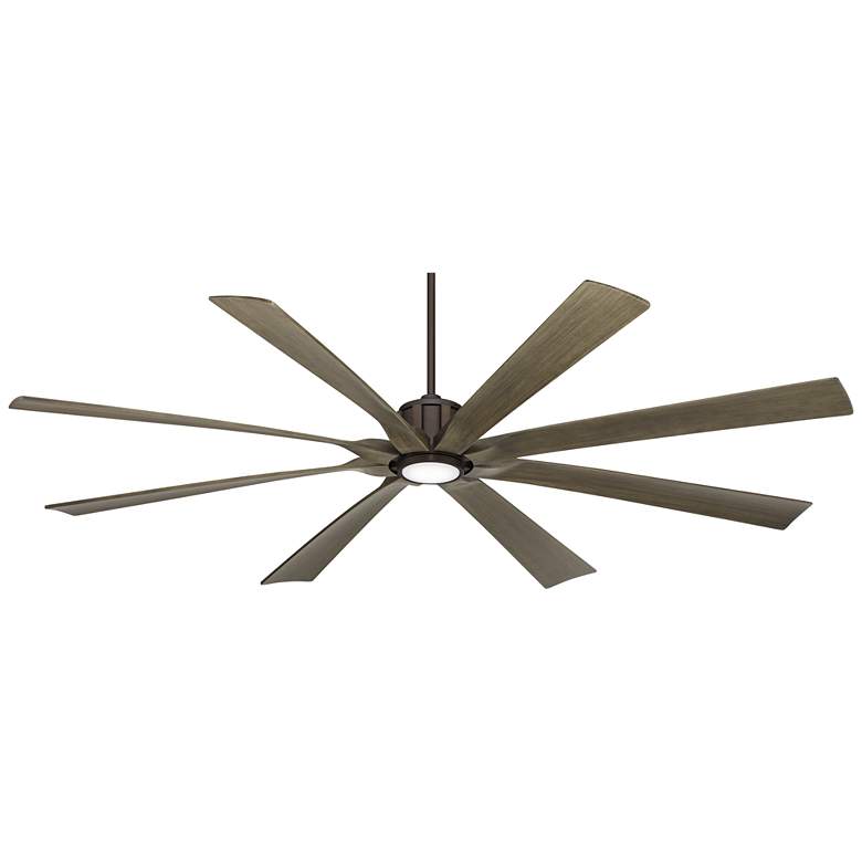 Image 6 80 inch Possini Euro Defender Bronze Oak LED Large Fan with Remote more views