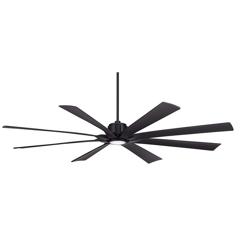 Image 2 80" Possini Euro Defender Matte Black LED Damp Rated Fan with Remote