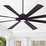 80" Possini Euro Defender Matte Black LED Damp Rated Fan with Remote