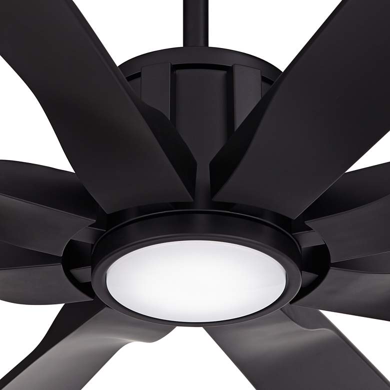 Image 3 80" Possini Euro Defender Matte Black LED Damp Rated Fan with Remote more views