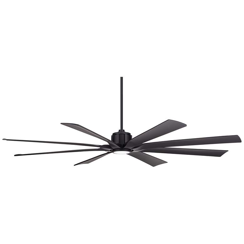 Image 6 80" Possini Euro Defender Matte Black LED Damp Rated Fan with Remote more views