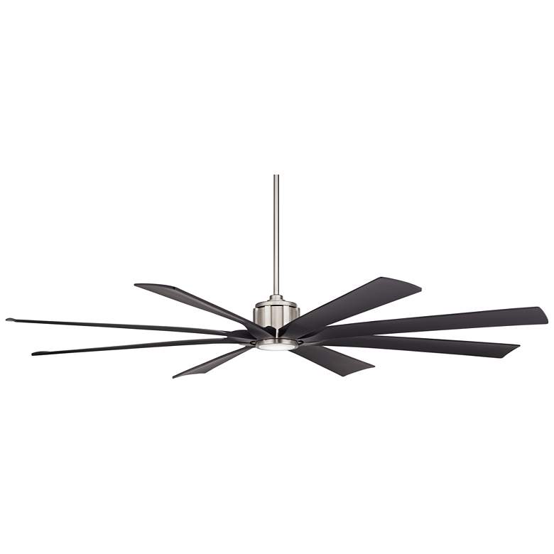 Image 5 80 inch Possini Euro Defender Nickel Black Damp Rated LED Fan with Remote more views