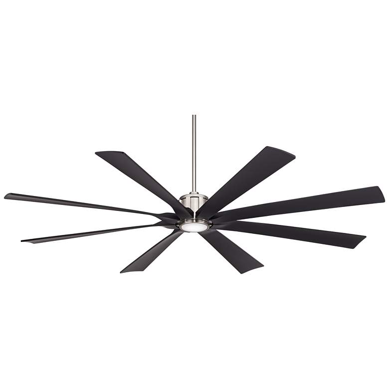 Image 7 80 inch Possini Euro Defender Nickel Black Damp Rated LED Fan with Remote more views